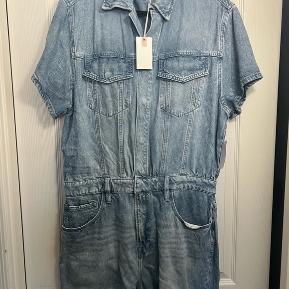 Good American Light Blue Denim Romper - Picture 4 of 6